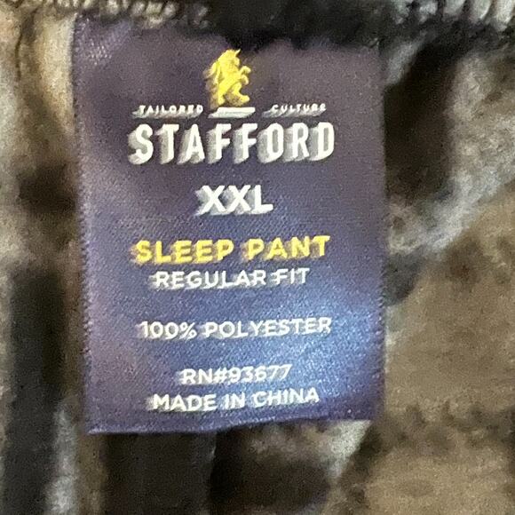 Stafford Sleep Pants Mens Size XXL Blue Plaid Pull On Elastic Waist Soft NWT - Picture 2 of 7